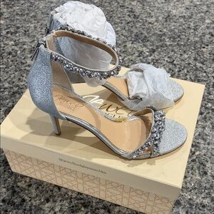 Badgley Mischka Glittering Silver Heels